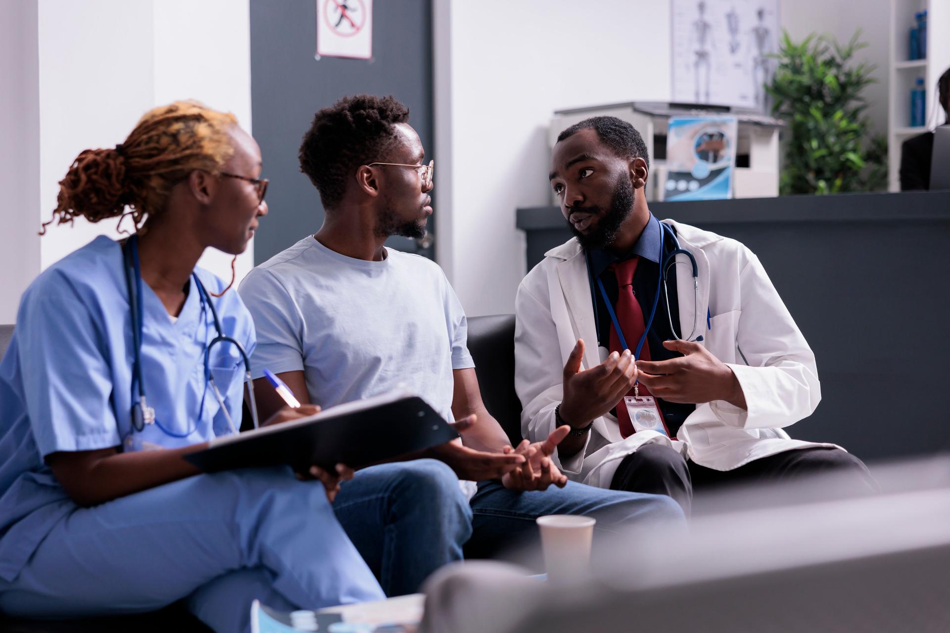 Healthcare professionals working together