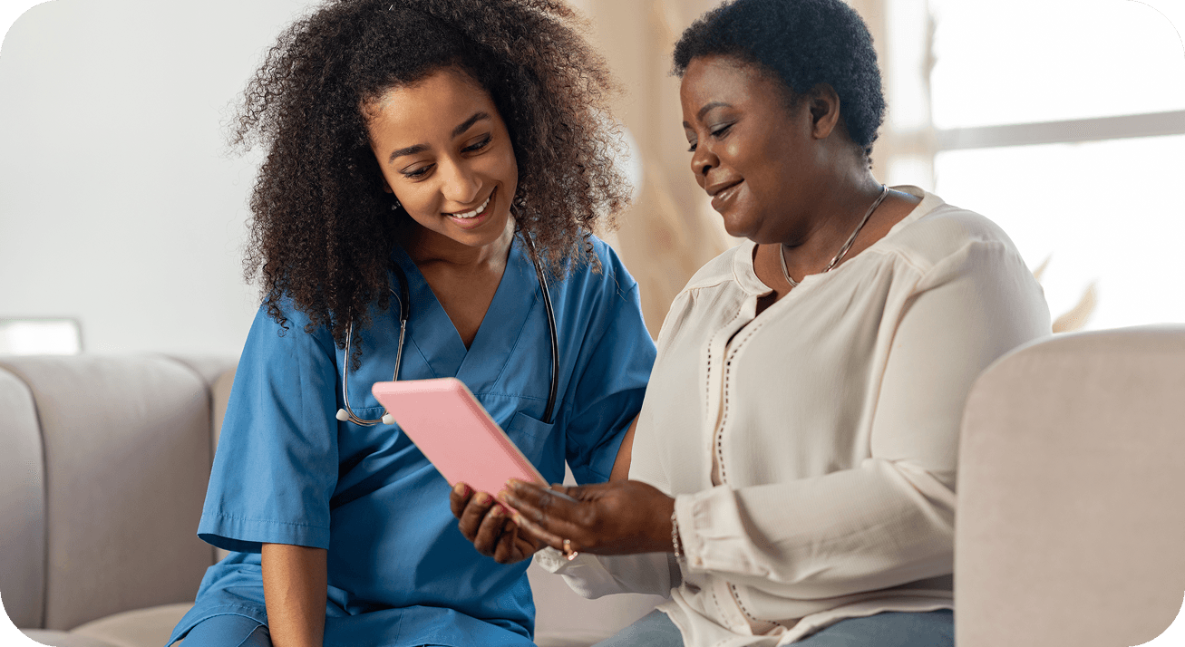 Healthcare team collaboration with AI technology